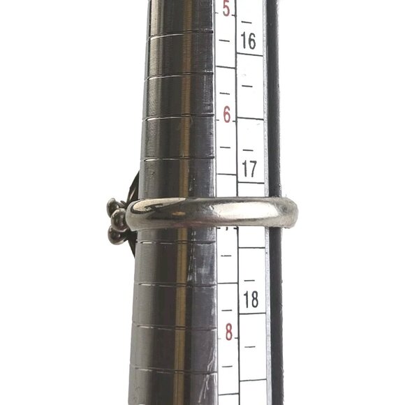 Vintage Sterling Silver Round Amethyst Stone Ring Size 7 India 925 - Picture 7 of 7